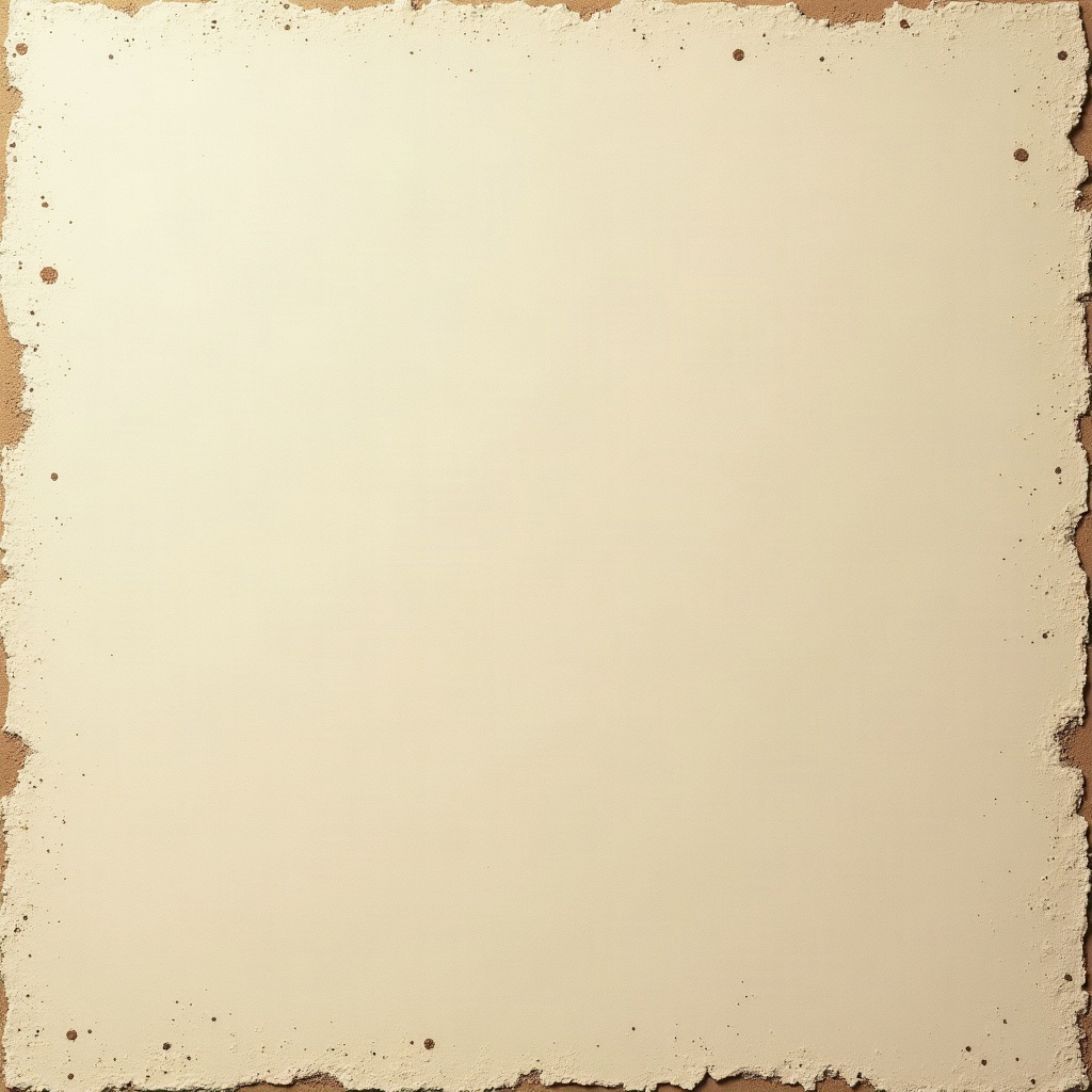 The rejected pilot ground: a pale cream sheet with torn, stained edges, sitting as an object on a field